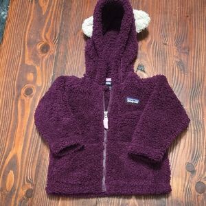 Patagonia Purple Fleece Jacket with Ear Details